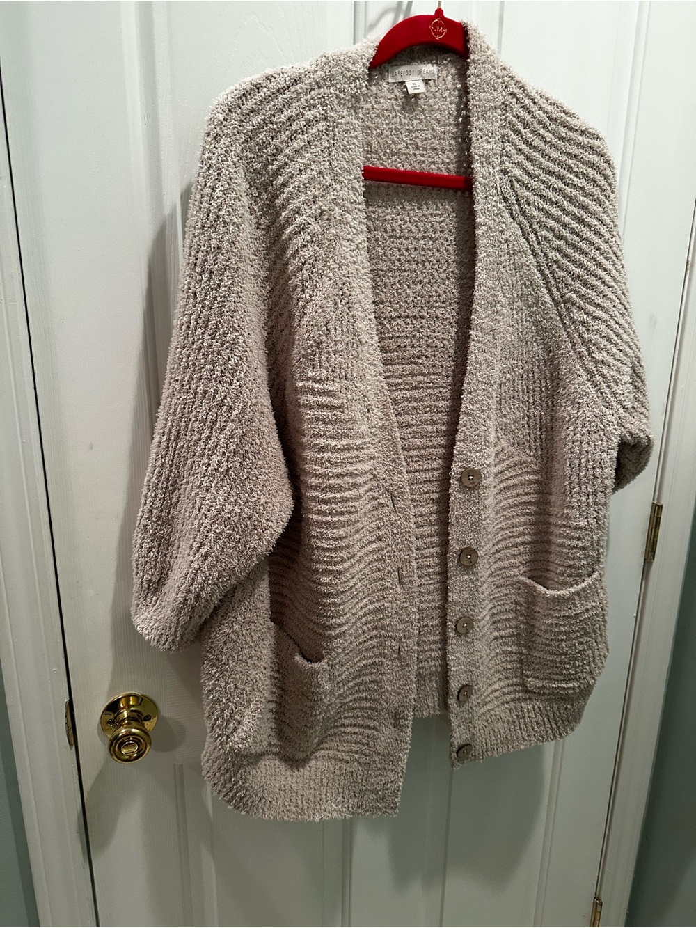 Barefoot Dreams Bouclé Button Cardigan Sweater - Cream